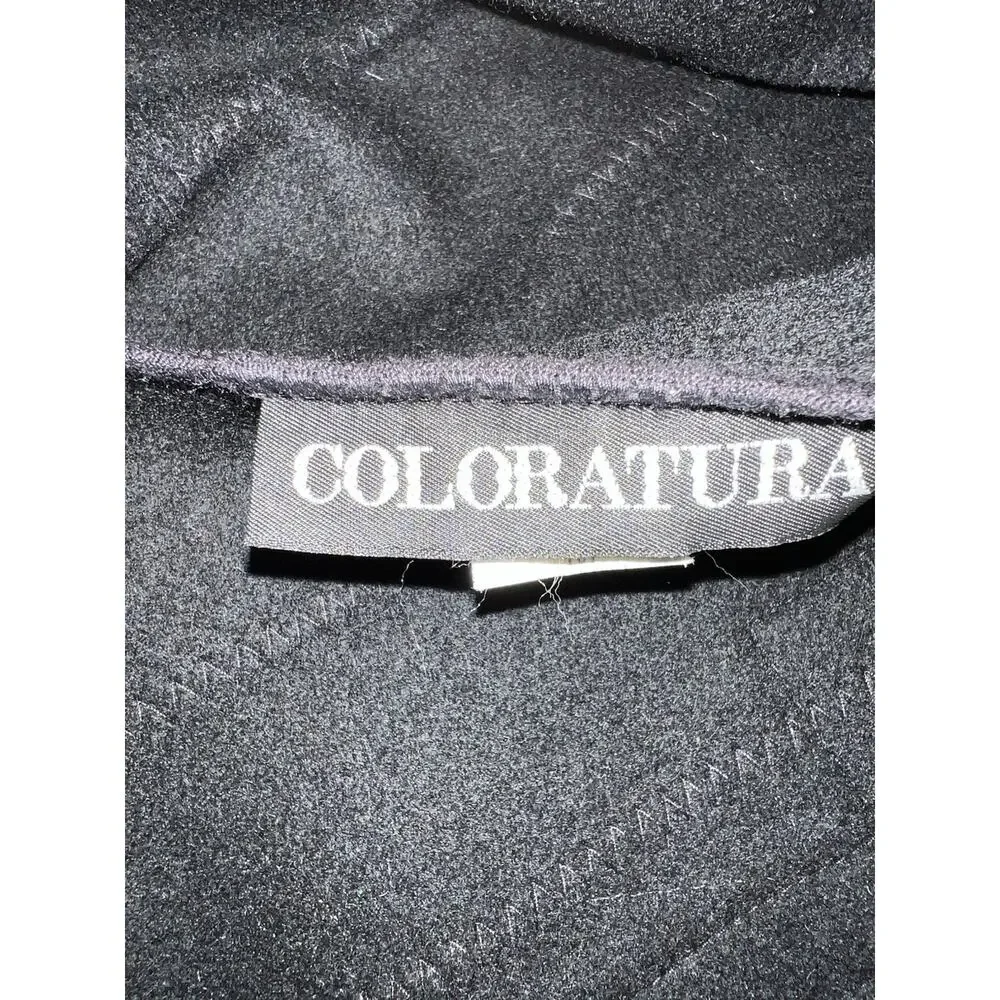 Vintage Coloratura Concho Black Scarf Wrap 100% Pure Wool Made In USA 71x10”